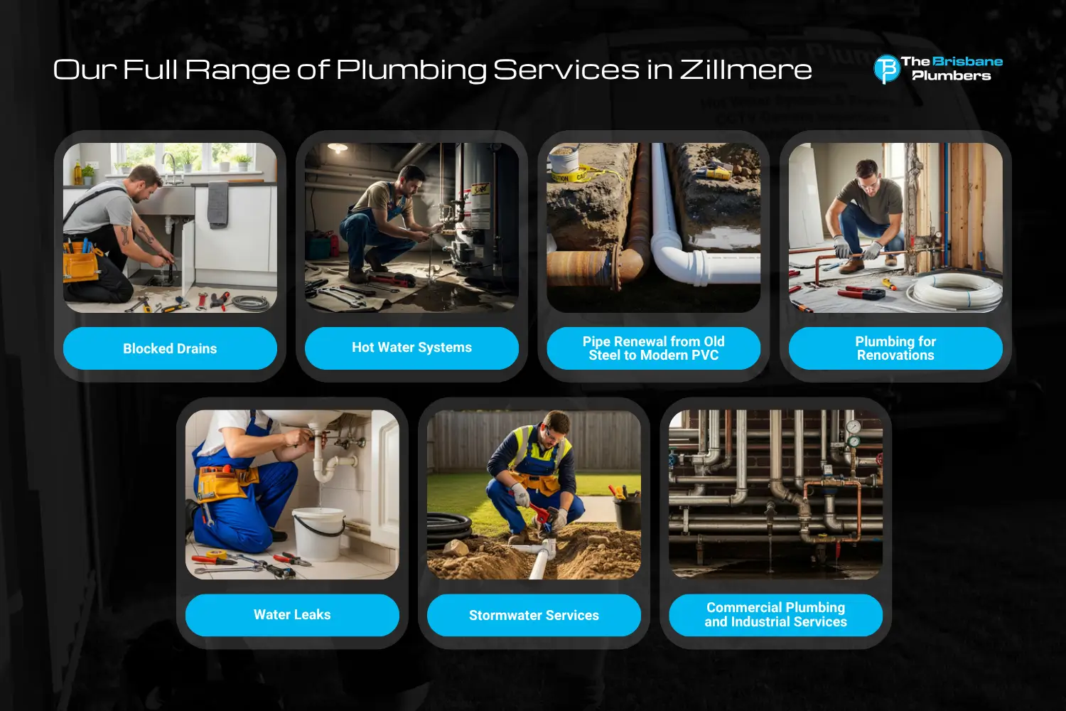 our full range of plumbing services in zillmere