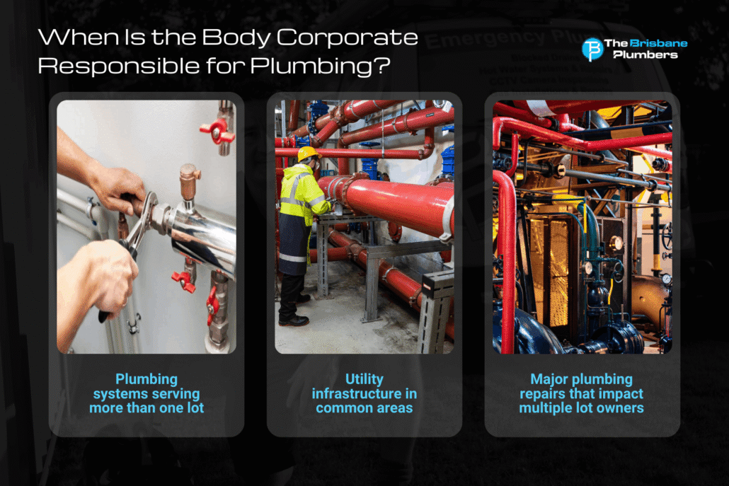 when is the body corporate responsible for plumbing